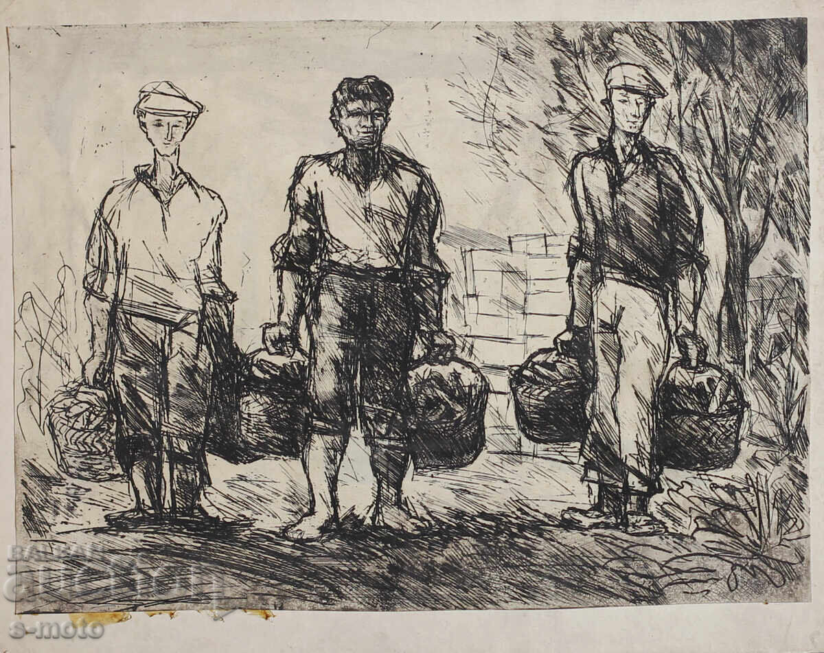 Grafică, gravură compoziție figurativă - 6