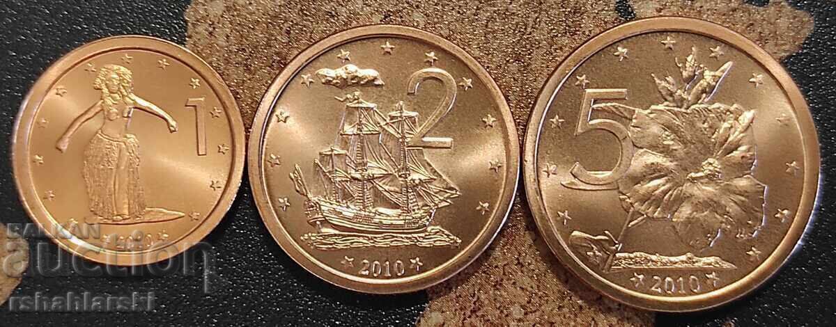 Cook Islands Coins (UNC) - 3 pcs., 2010 Cook Islands Coins (UNC) - 3 pcs., 2010
