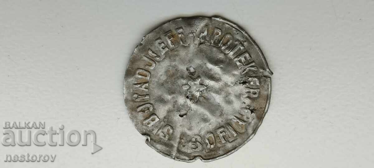 Silver Token "S. Boyadjiev Apothecary Sofia"