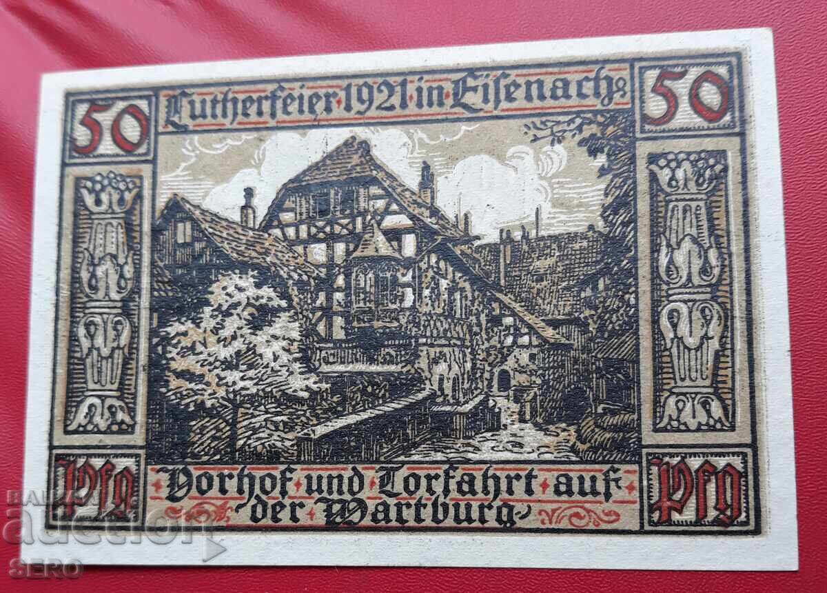 Banknote-Germany-Thuringia-Eisenach-50 pfennig 1921
