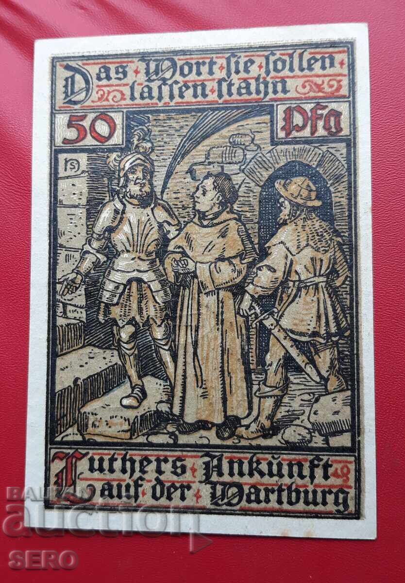 Bancnota-Germania-Thuringia-Eisenach-50 pfennig 1921