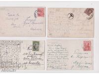 1919-21 4 ταξιδεμένες ΚΑΡΤ ΠΟΣΤΑΛ