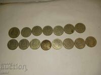 50 stotinki and 1 lev 1962 - 1990, 15 pieces