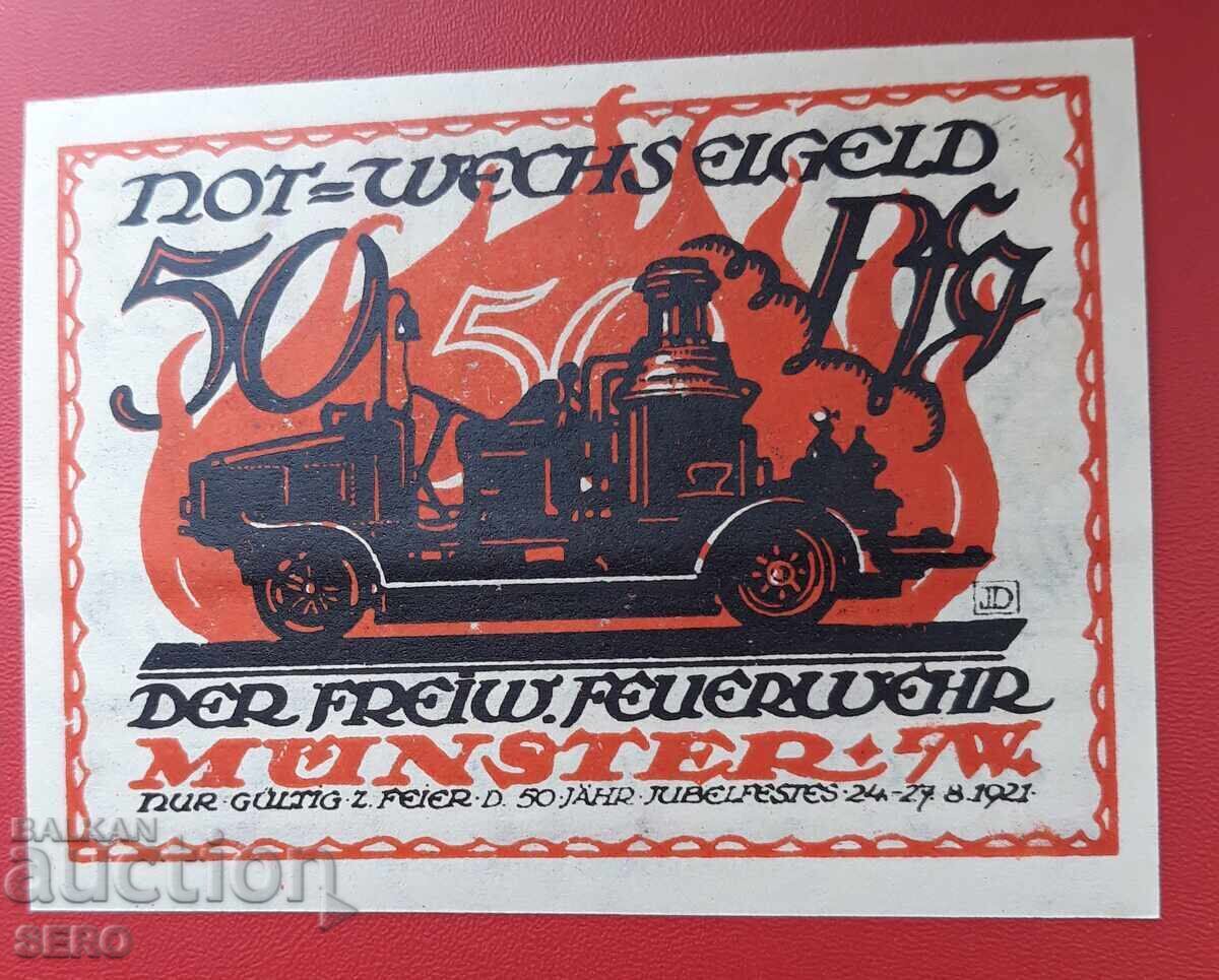 Banknote-Germany-North Rhine-Westphalia-Münster 50 pfennig 1921 Banknote-Germany-North Rhine-Westphalia-Münster 50 pfennig 1921