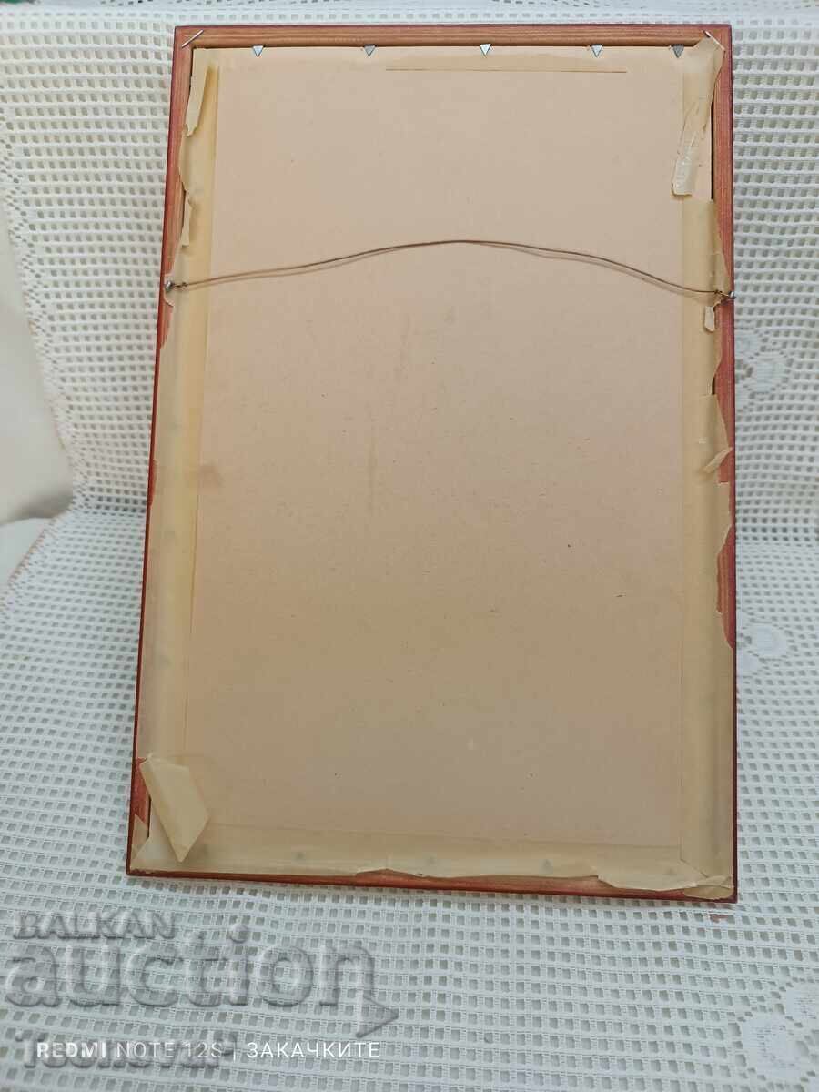 Delivery of Flowers, embroidery in a wooden frame and protective glass Delivery of Flowers, embroidery in a wooden frame and protective glass