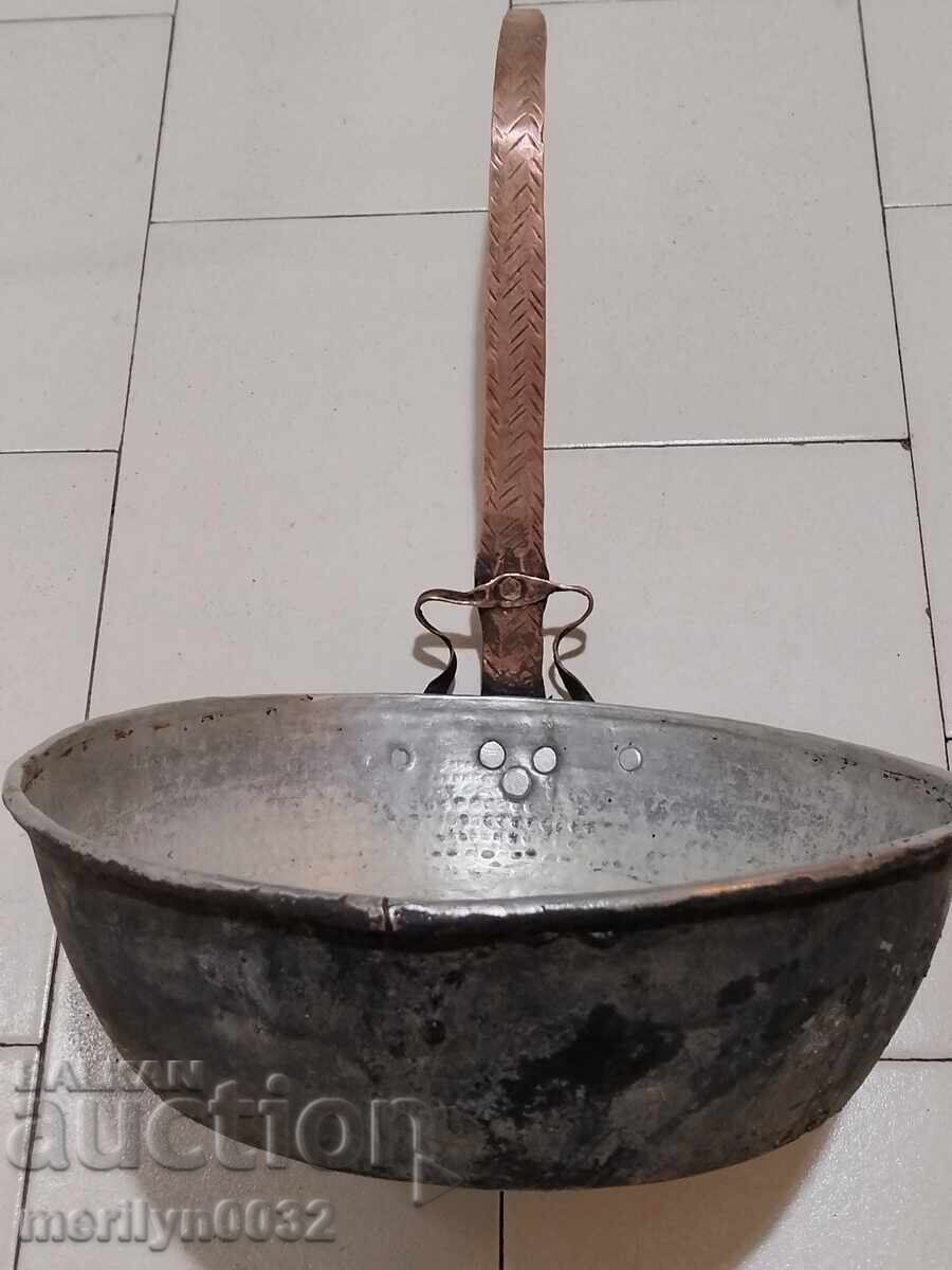 Стар меден тиган, бакър, тава, меден съд Стар меден тиган, бакър, тава, меден съд