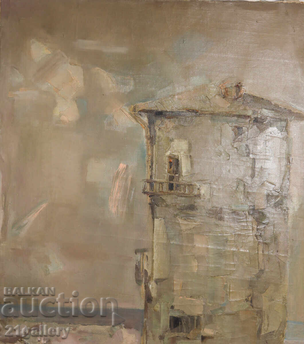 Auction  P. Tsanov / Oil paints, landscape with a seaside house