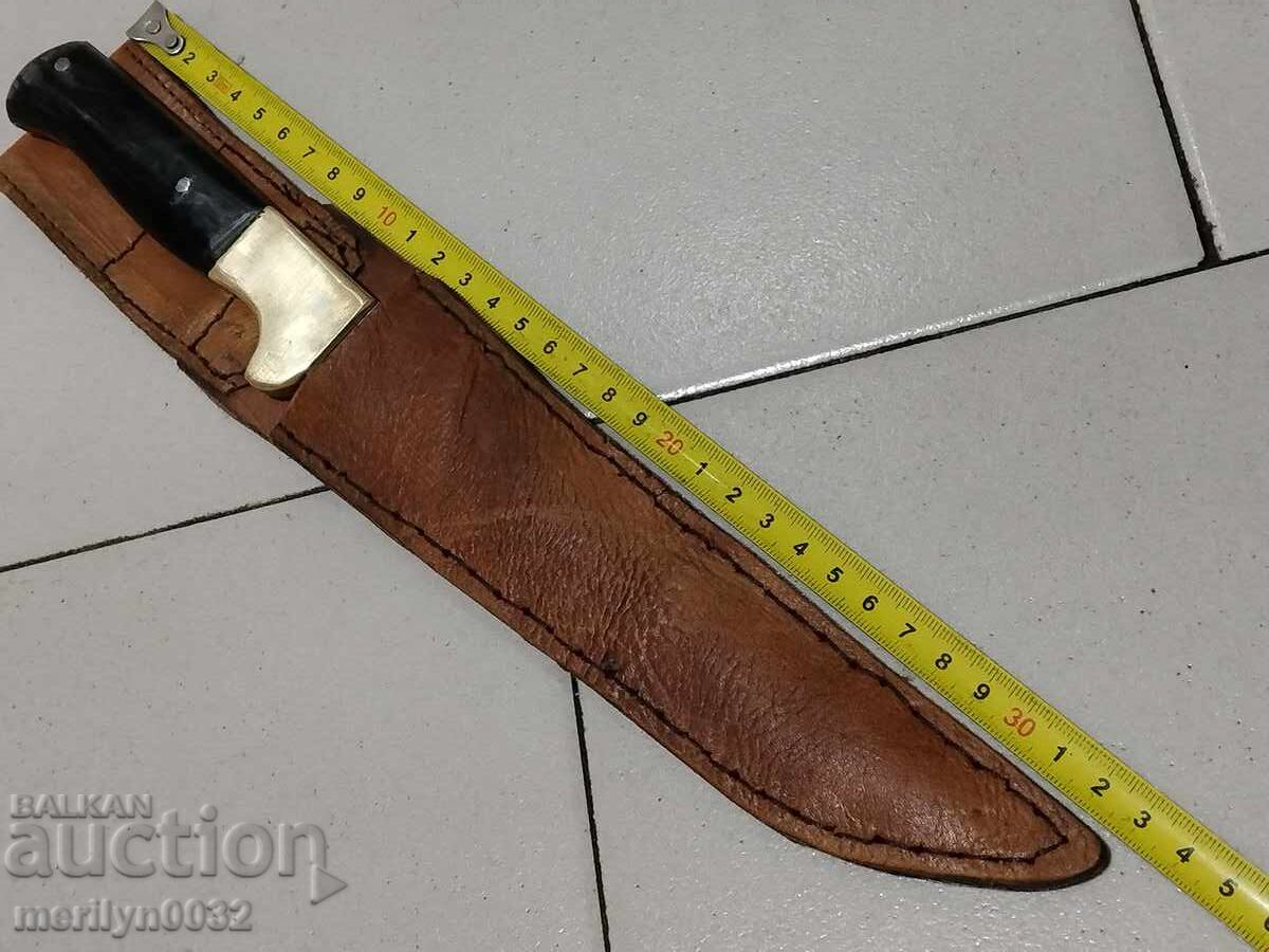 Hunting knife with sheath and buffalo horn scales - 6