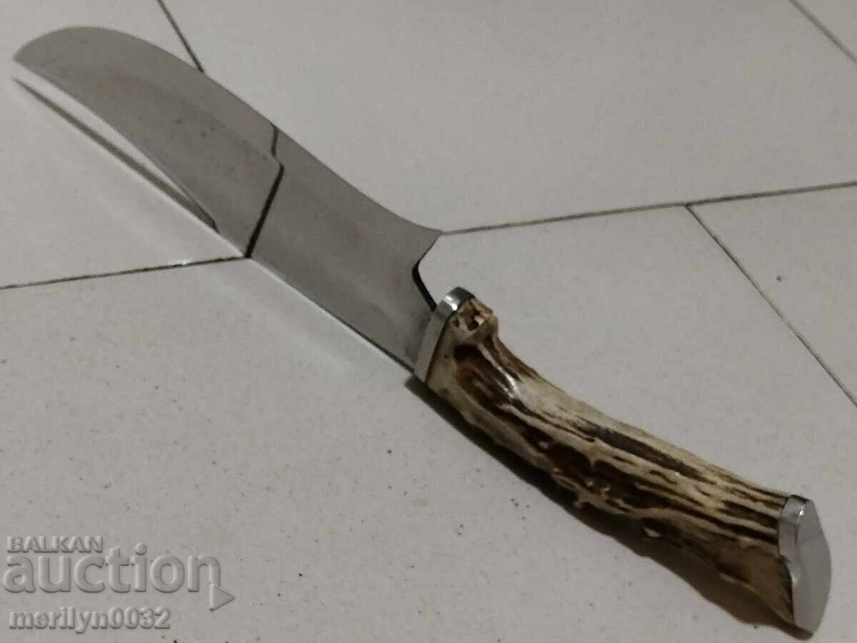 Delivery of Hunting knife with sheath, deer antler handle