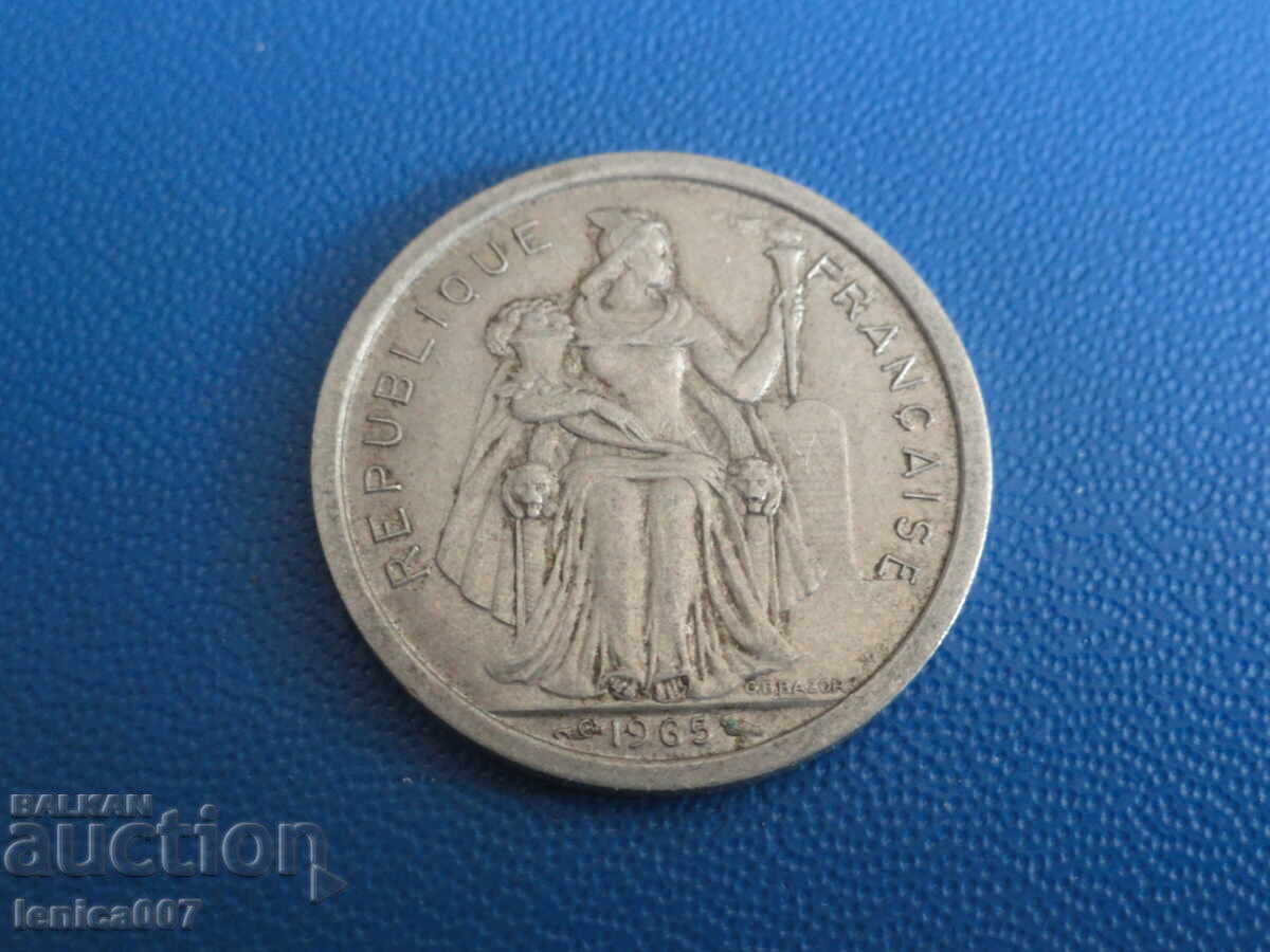 Δημοπρασία Γαλλική Πολυνησία 1965 - 1 φράγκο Δημοπρασία Γαλλική Πολυνησία 1965 - 1 φράγκο