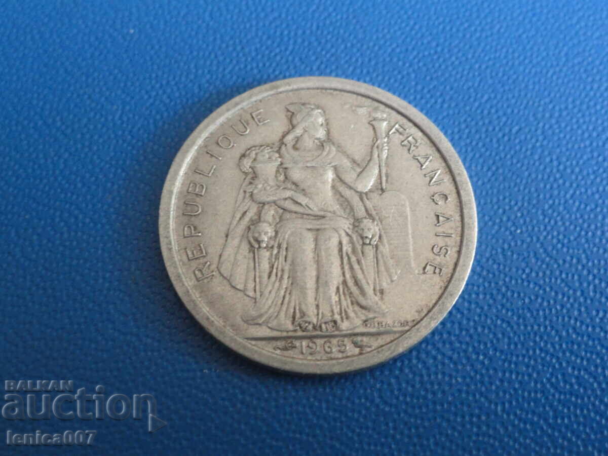French Polynesia 1965 - 1 Franc