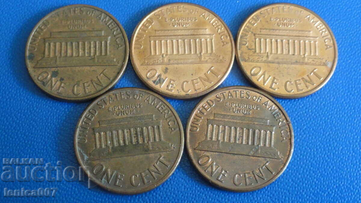 USA - 1 cent (5 pieces) with price € 1.30 | 2.54 BGN