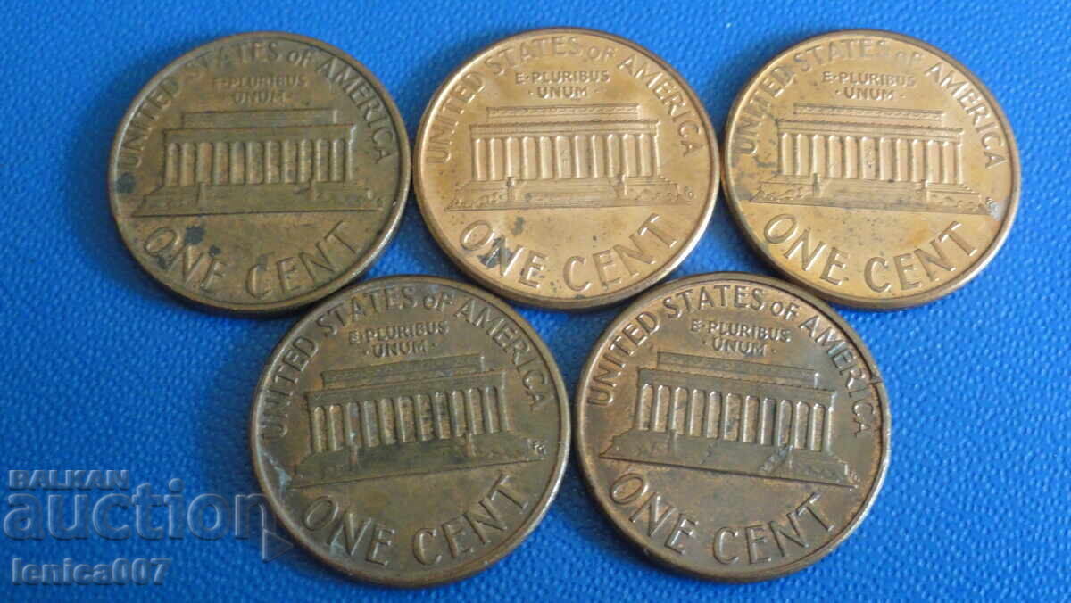 Delivery of USA - 1 cent (5 pieces)