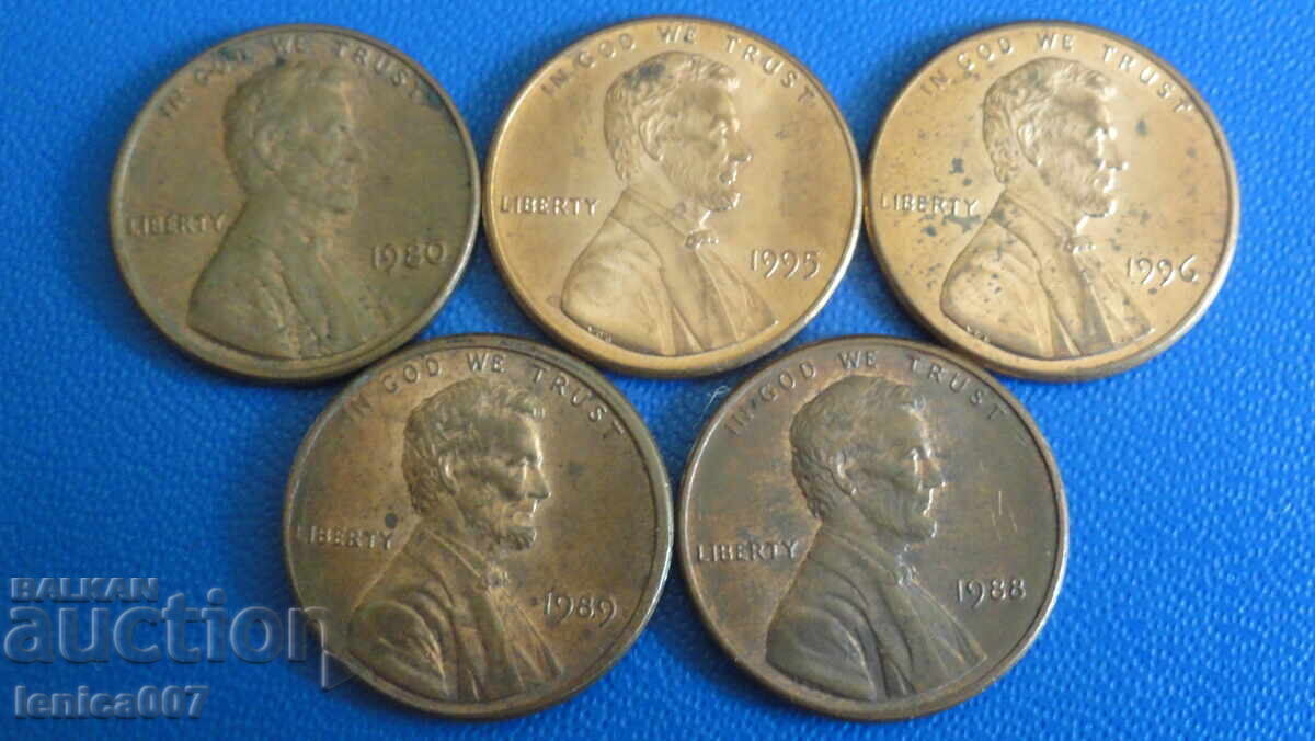USA - 1 cent (5 pieces) - 5