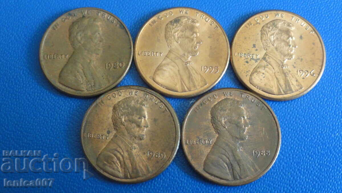 USA - 1 cent (5 pieces)