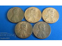 САЩ - 1 цент (5 броя)