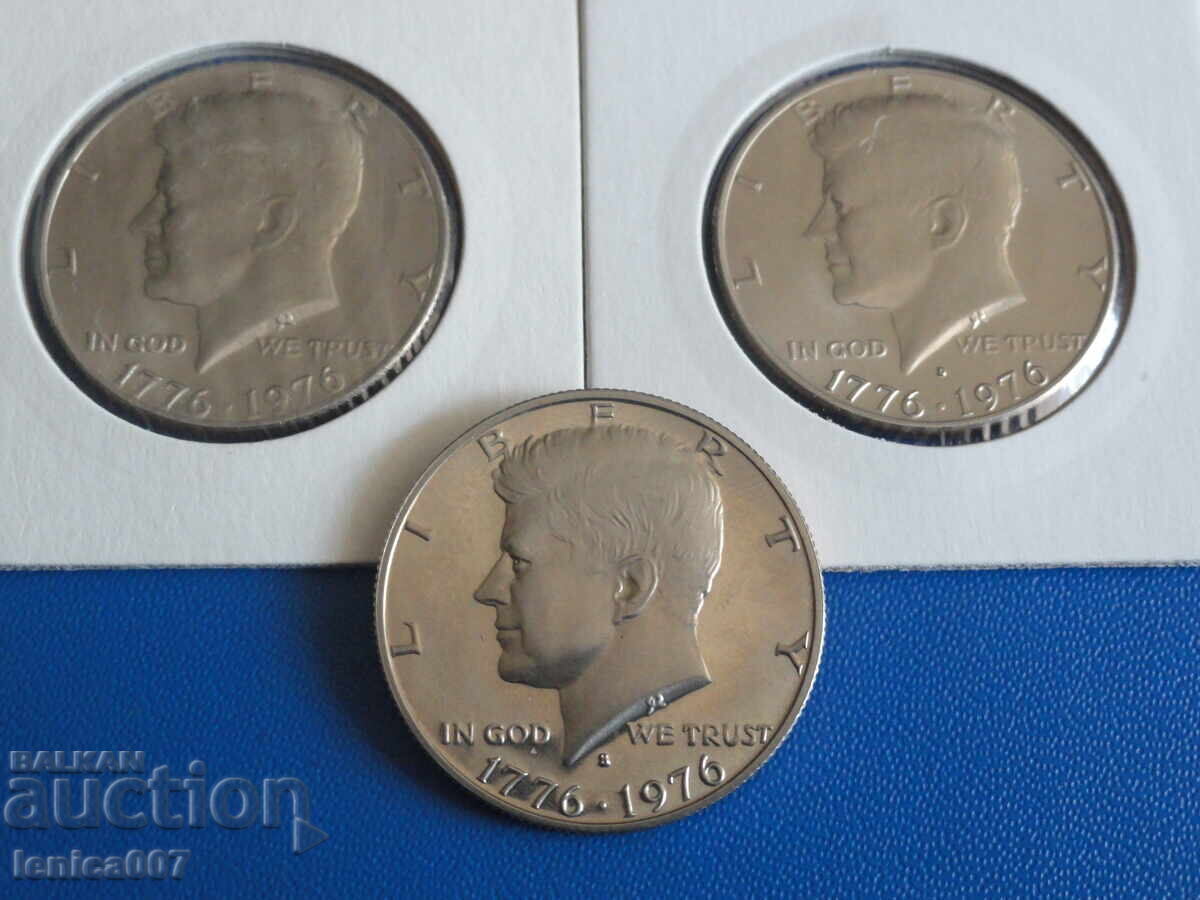 Auction  USA 1976 - 1/2 Dollar "200th Anniversary of US Independence" (3 pcs.)