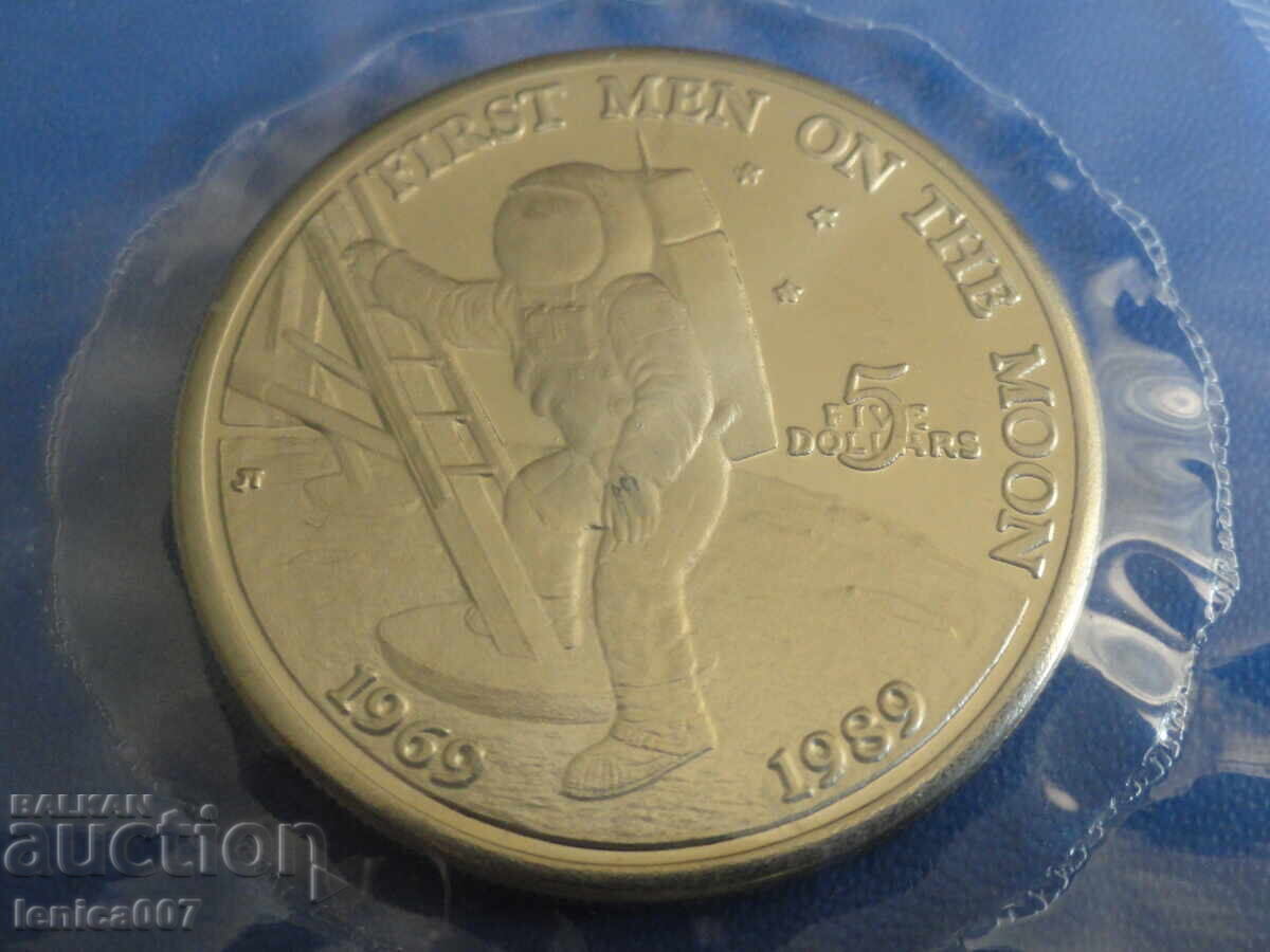Auction Marshall Islands 1989 - $5 20th Anniversary of the Moon Landing Auction Marshall Islands 1989 - $5 20th Anniversary of the Moon Landing