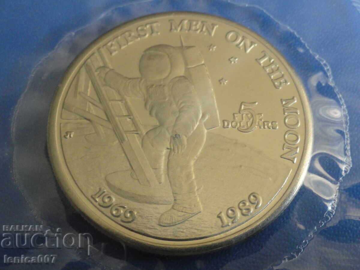 Marshall Islands 1989 - $5 20th Anniversary of the Moon Landing - 5 Marshall Islands 1989 - $5 20th Anniversary of the Moon Landing - 5
