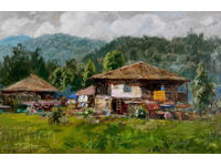 Стари къщи    -масл бои