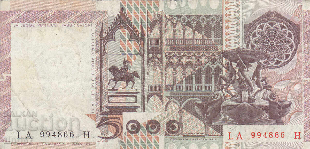 Auction  tino37 - ITALY - 5000 LIRE - 1980 - F+