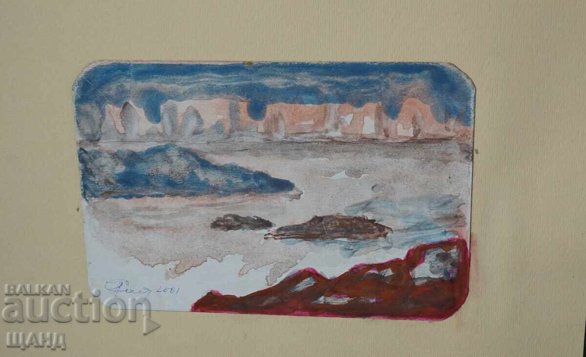 Old Master's drawing watercolor painting landscape with price 5.35 BGN | € 2.74