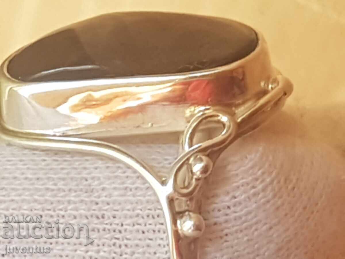 ΑΡΓΥΡΟ ΔΑΧΤΥΛΙΔΙ ΜΕ ΦΛΟΓΕΡΟ ΑΧΑΤΗ (ΜΕΞΙΚΟ) 5.85 ct - 6