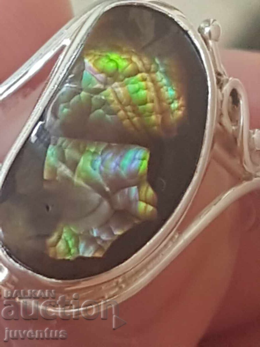 ΑΡΓΥΡΟ ΔΑΧΤΥΛΙΔΙ ΜΕ ΦΛΟΓΕΡΟ ΑΧΑΤΗ (ΜΕΞΙΚΟ) 5.85 ct