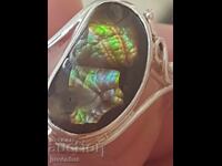 INELE DE ARGINT CU AGAT DE FOC (MEXIC) 5.85 ct