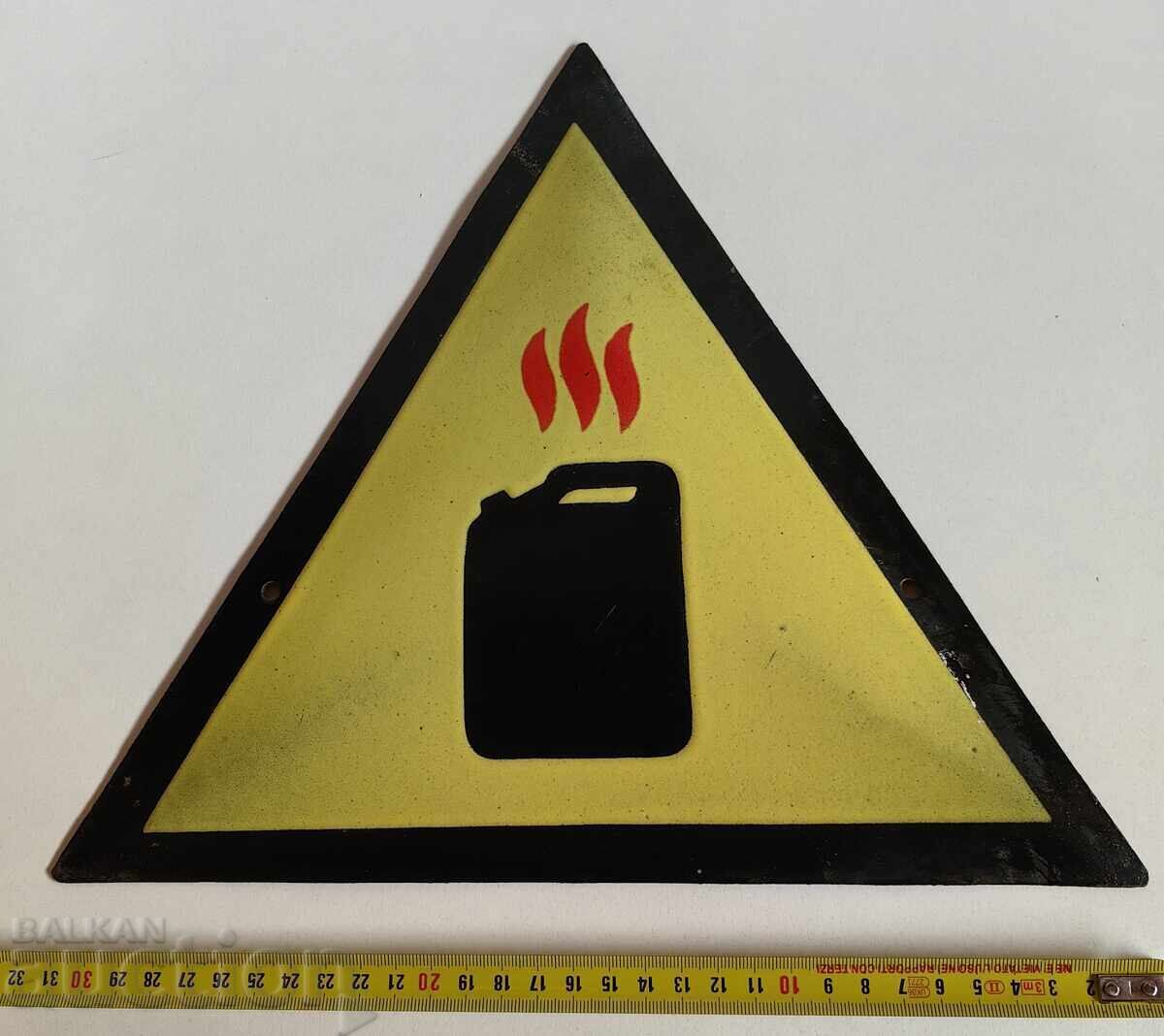 PERICULOASĂ PLĂCUȚĂ EMAILATĂ RARĂ PENTRU HIDRANT