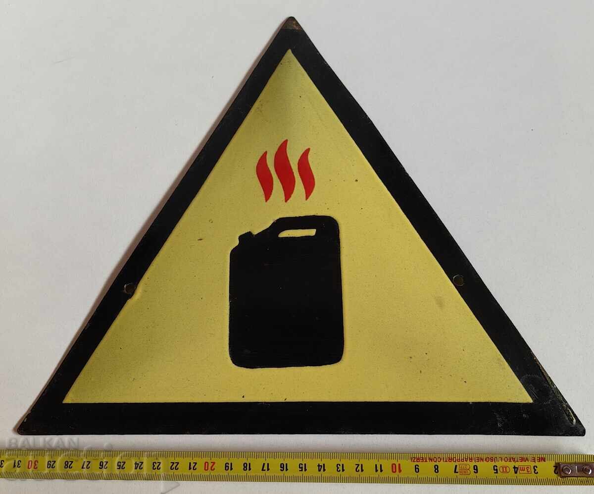 Fire safety enamel sign