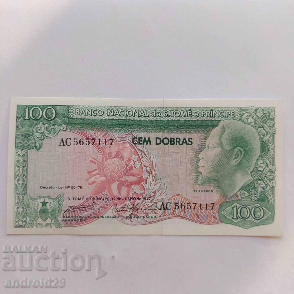 100 São Tomé and Príncipe Dobras 1977 - Banknote / UNC