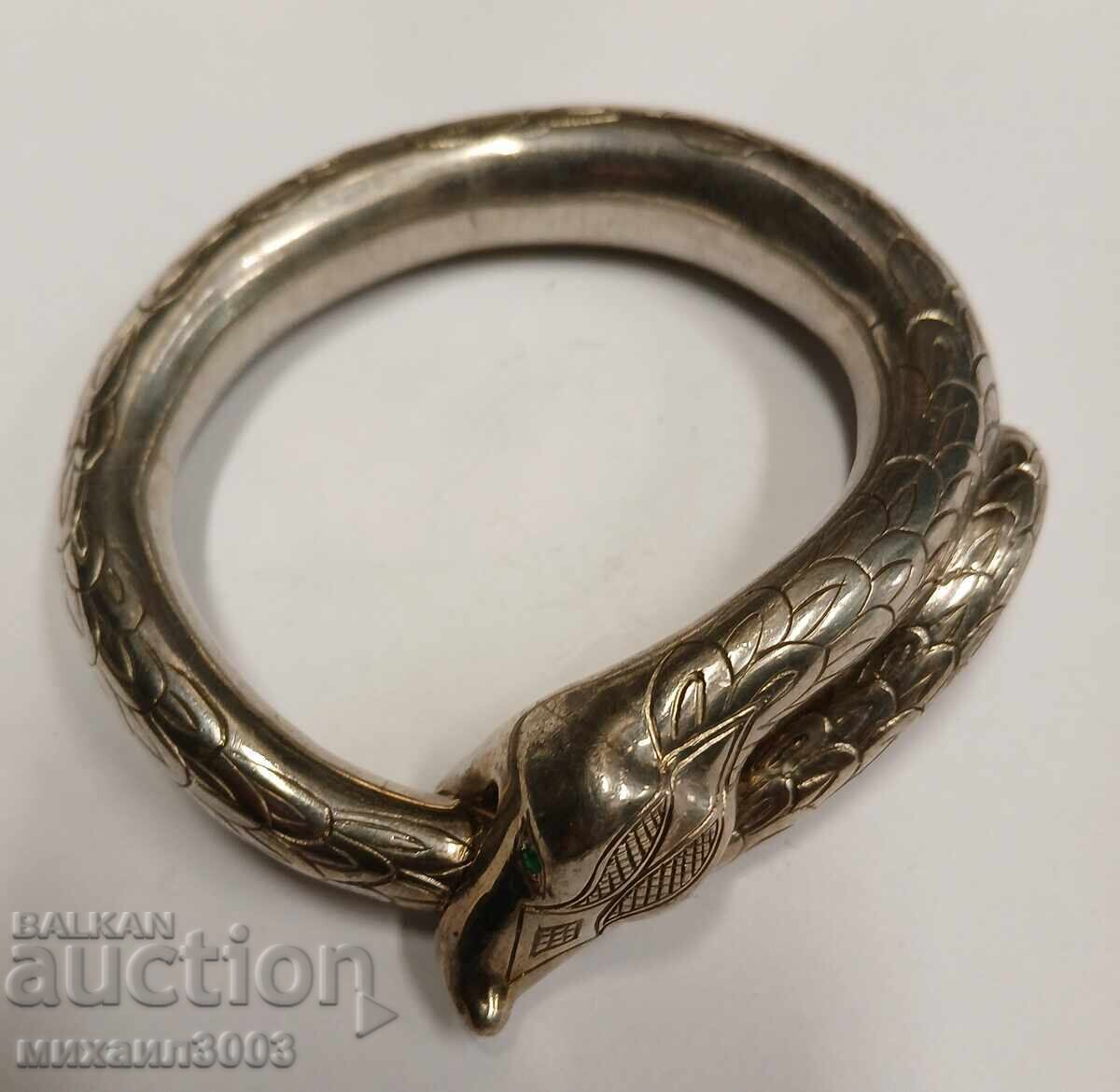 Auction  Silver Handmade Bracelet in the Shape of a Snake