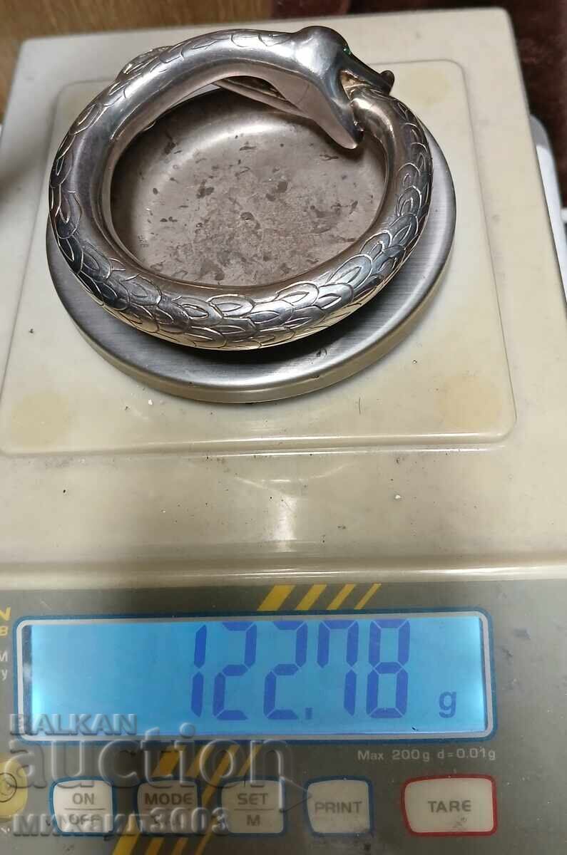 Silver Handmade Bracelet in the Shape of a Snake - 7