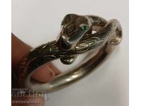 Ασημένιο βραχιόλι χειροποίητο σε σχήμα φιδιού