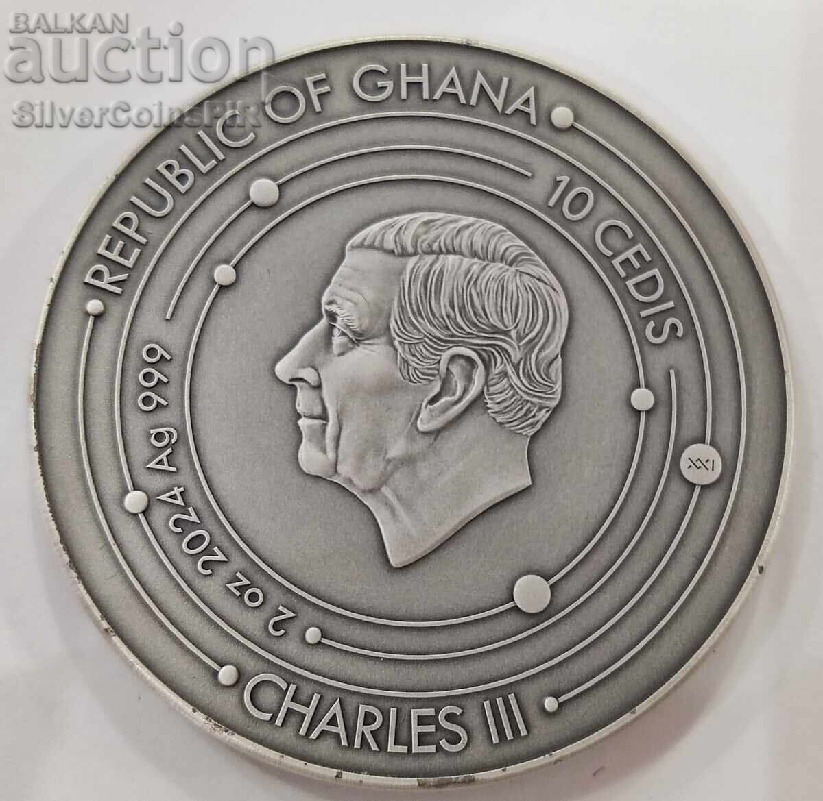 Silver 2 oz Earth Solar System 2024 Ghana - 5 Silver 2 oz Earth Solar System 2024 Ghana - 5