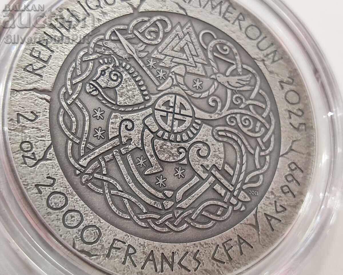 Сребро 2 оz Харалд Пътят към Валхала 2025 Камерун - 5 Сребро 2 оz Харалд Пътят към Валхала 2025 Камерун - 5