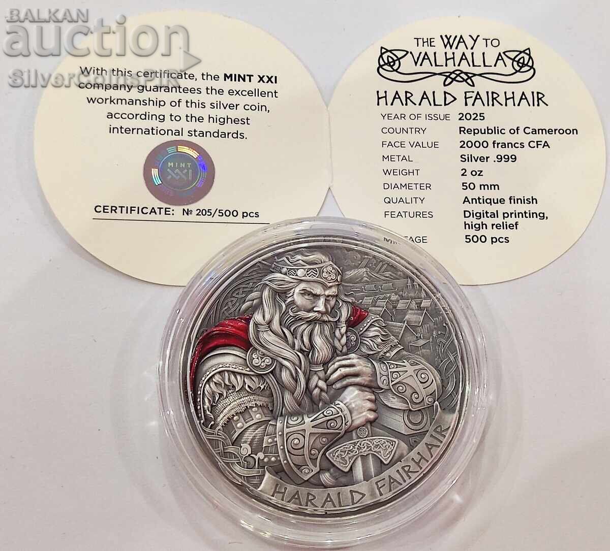 Сребро 2 оz Харалд Пътят към Валхала 2025 Камерун - 6 Сребро 2 оz Харалд Пътят към Валхала 2025 Камерун - 6