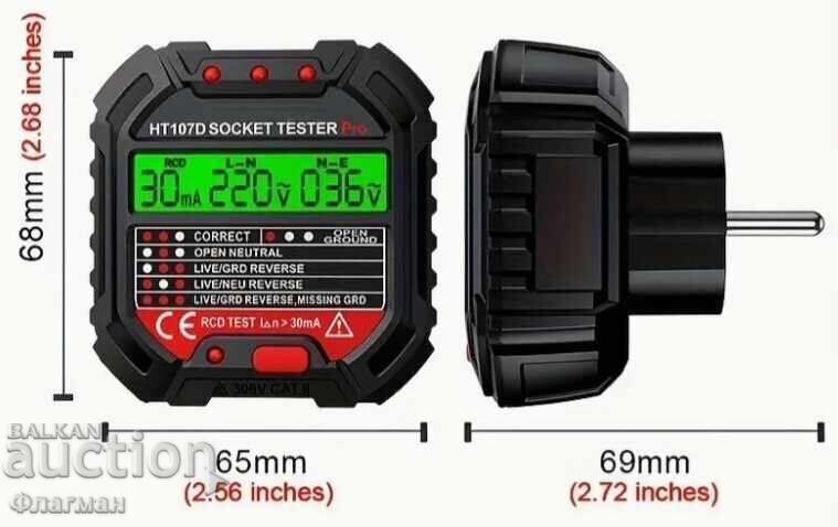 Уред за тестване на Розетки за AC Напрежение, Тест за RCD с цена € 25.00 | 48.90 лв.