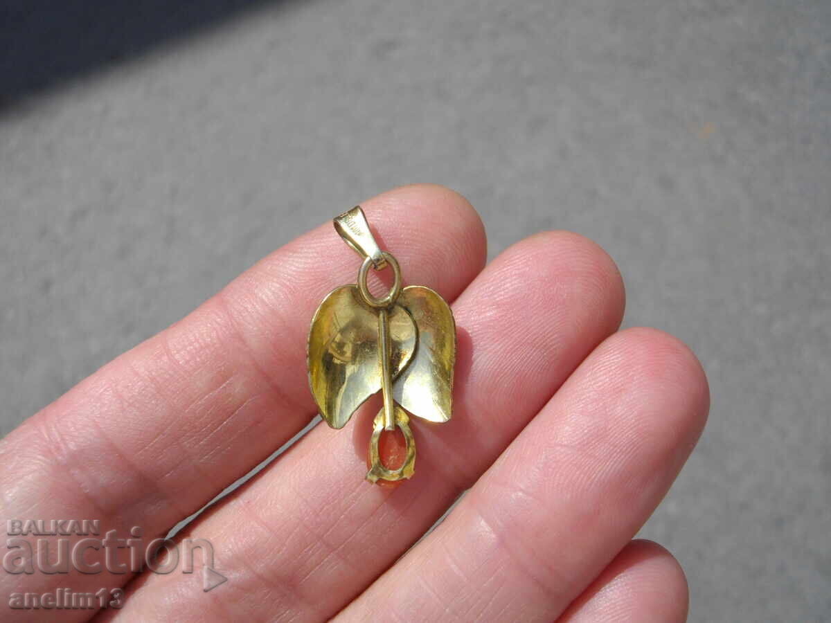 PENDANT VECHI AURIT CU CORAL - 5