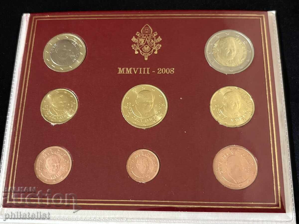 Ватикана 2008 г. - комплектен сет от 1 цент до 2 евро BU с цена 130.00 лв. | € 66.47