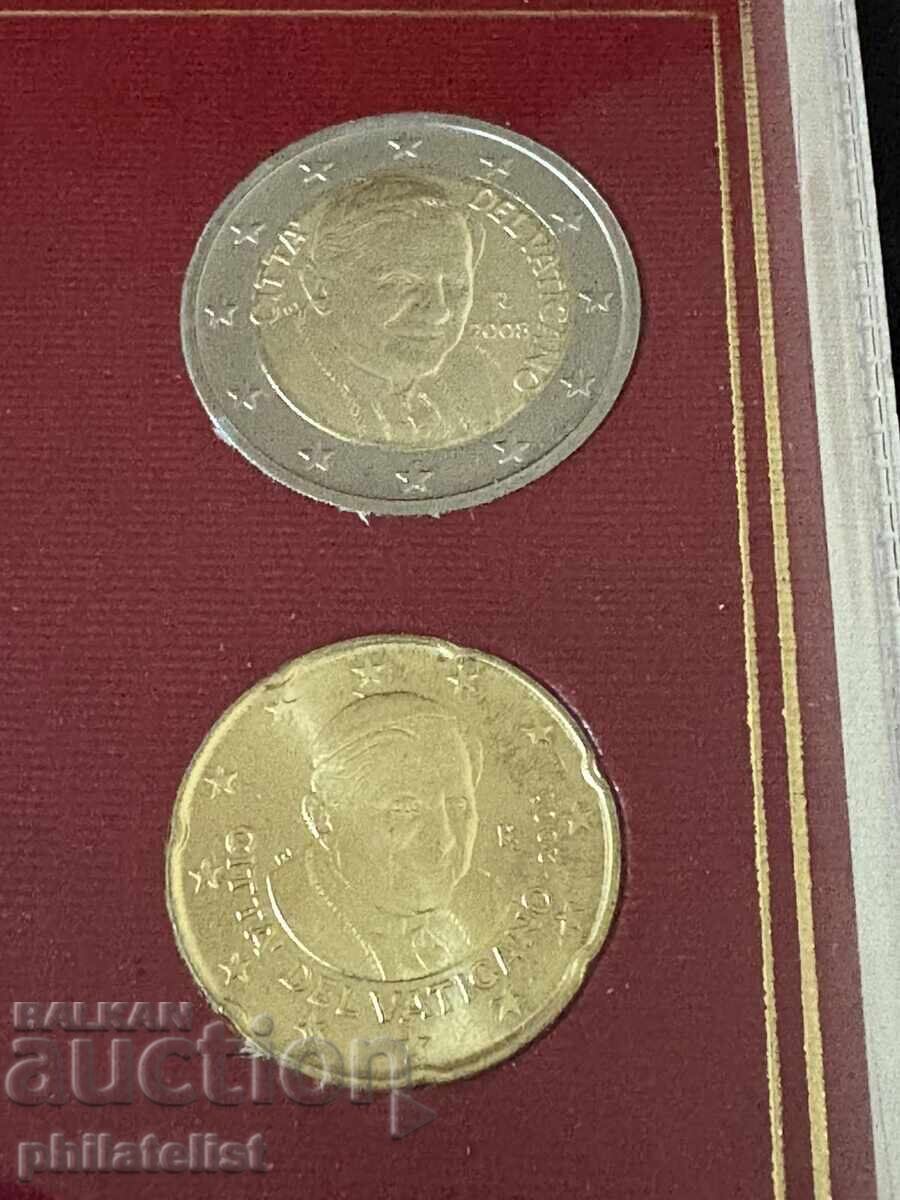 Доставка на Ватикана 2008 г. - комплектен сет от 1 цент до 2 евро BU