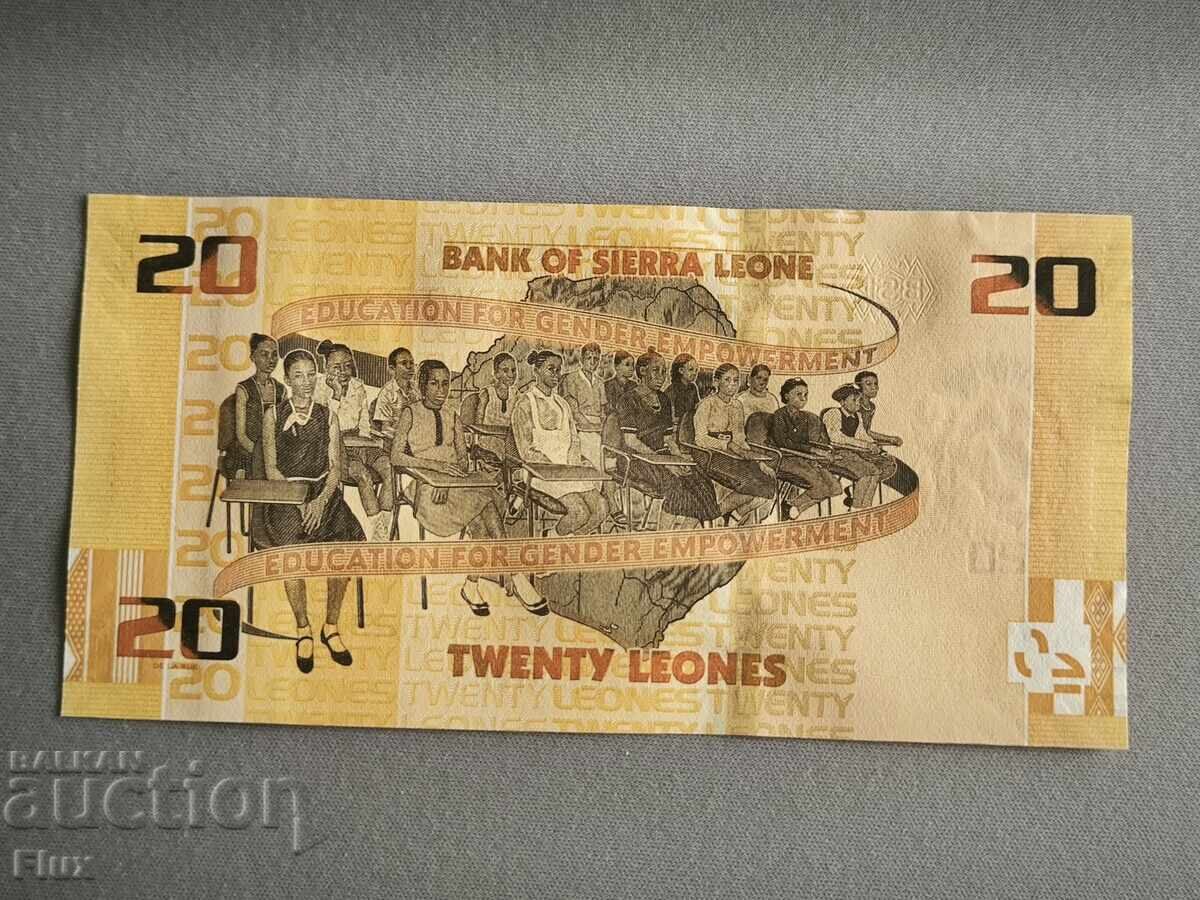 Banknote - Sierra Leone - 20 Leones UNC | 2022 with price 28.00 BGN | € 14.32