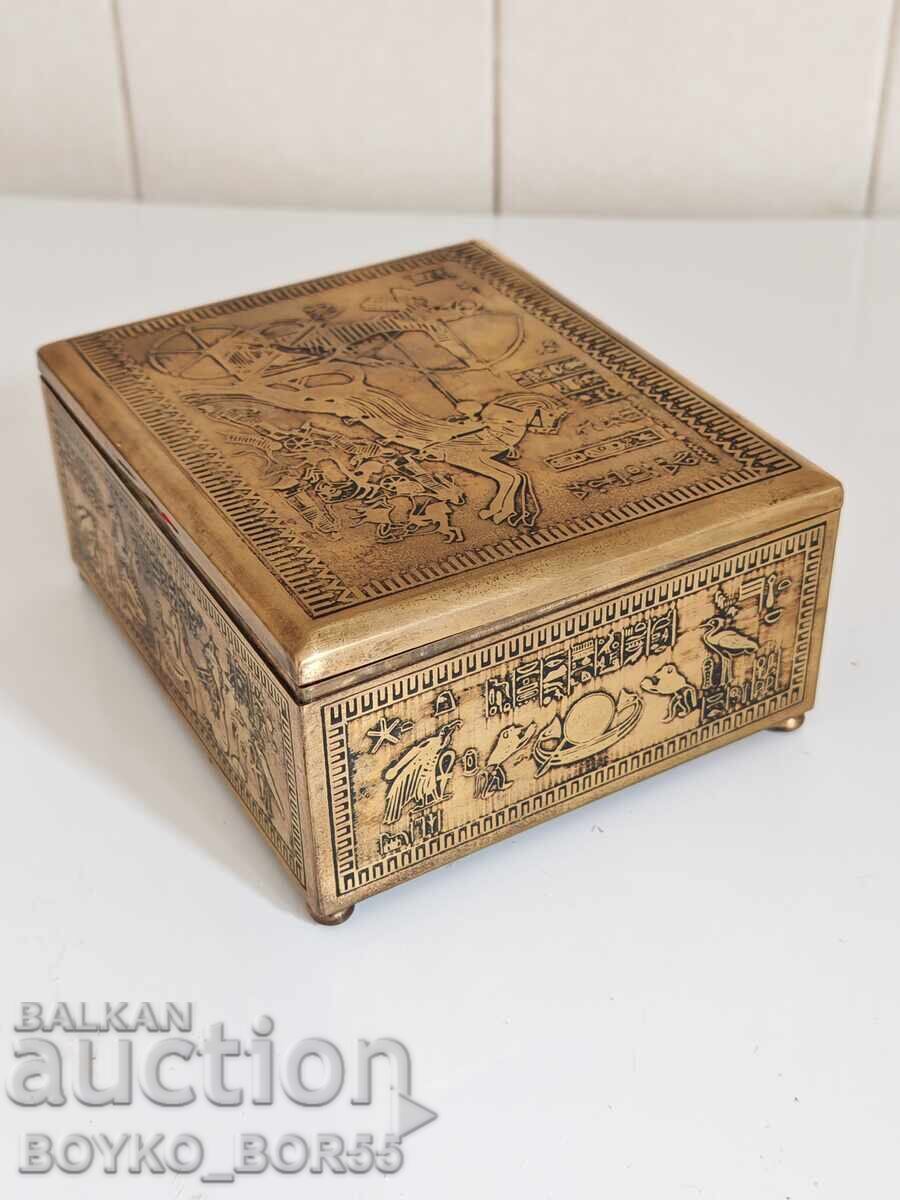 Auction Antique Egyptian Jewelry Box Bronze with Gilding Auction Antique Egyptian Jewelry Box Bronze with Gilding
