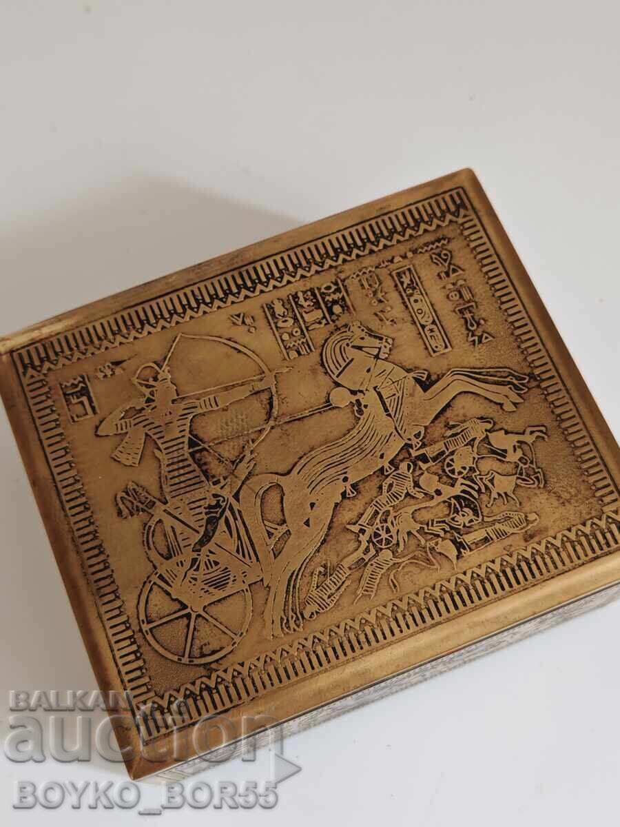 Delivery of Antique Egyptian Jewelry Box Bronze with Gilding Delivery of Antique Egyptian Jewelry Box Bronze with Gilding