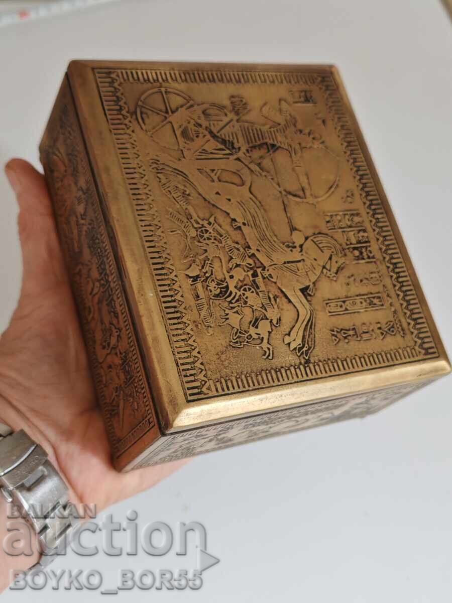 Antique Egyptian Jewelry Box Bronze with Gilding - 7 Antique Egyptian Jewelry Box Bronze with Gilding - 7