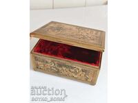 Antique Egyptian Jewelry Box Bronze with Gilding