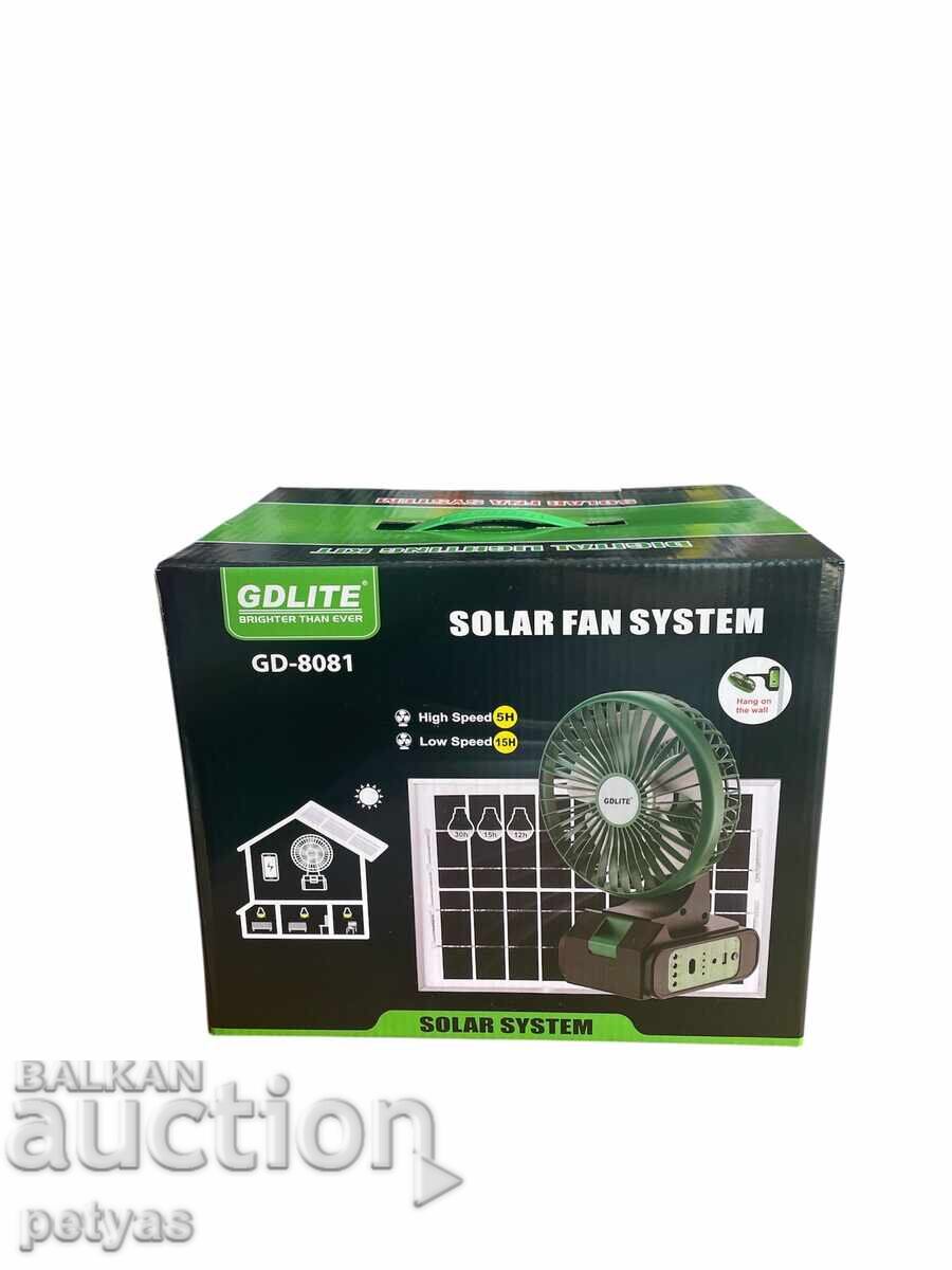 Σύστημα ηλιακού φωτισμού GD-8081 με ανεμιστήρα, 3 λαμπτήρες - 5