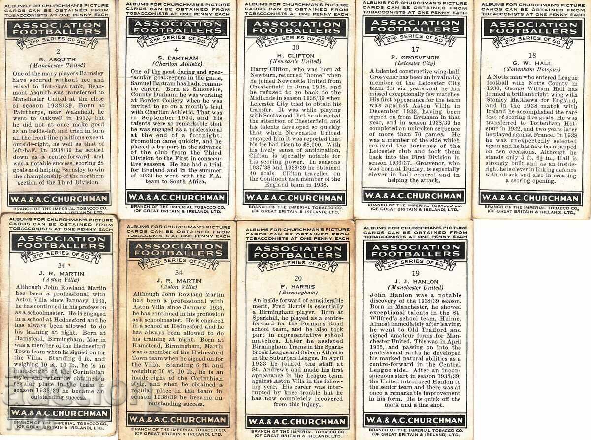 ΠΩΛΩ ΠΑΛΙΕΣ ΚΑΡΤΕΣ ΤΣΙΓΑΡΩΝ ΜΕ ΠΟΔΟΣΦΑΙΡΙΣΤΕΣ - ΑΓΓΛΙΑ 1938 με τιμή 30.00 BGN | € 15.34