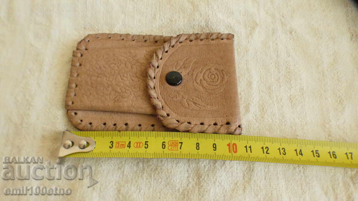 Кожено калъфче портмоне щампа Роза - от соца - 7